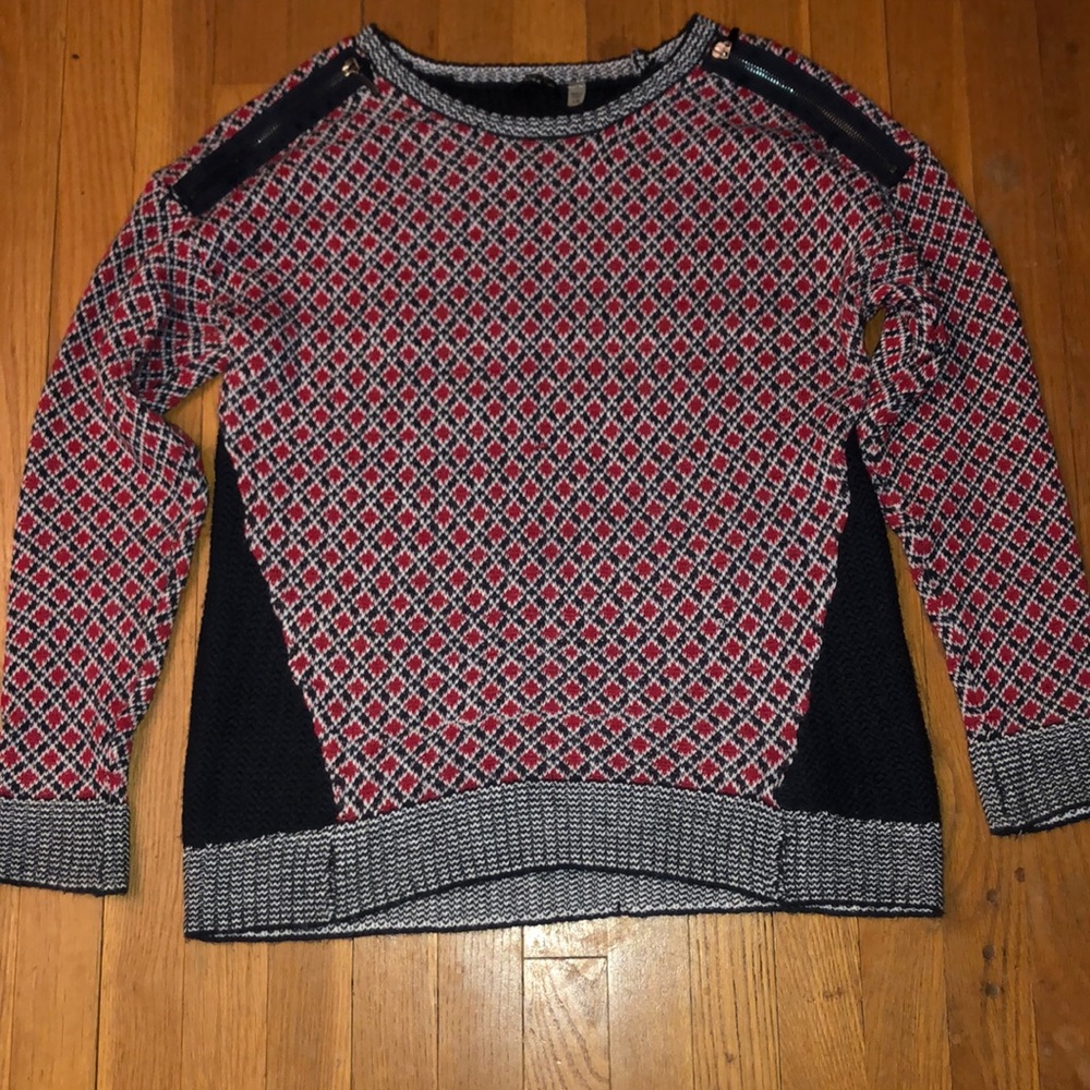 EUC Red, White and Navy blue Sweater